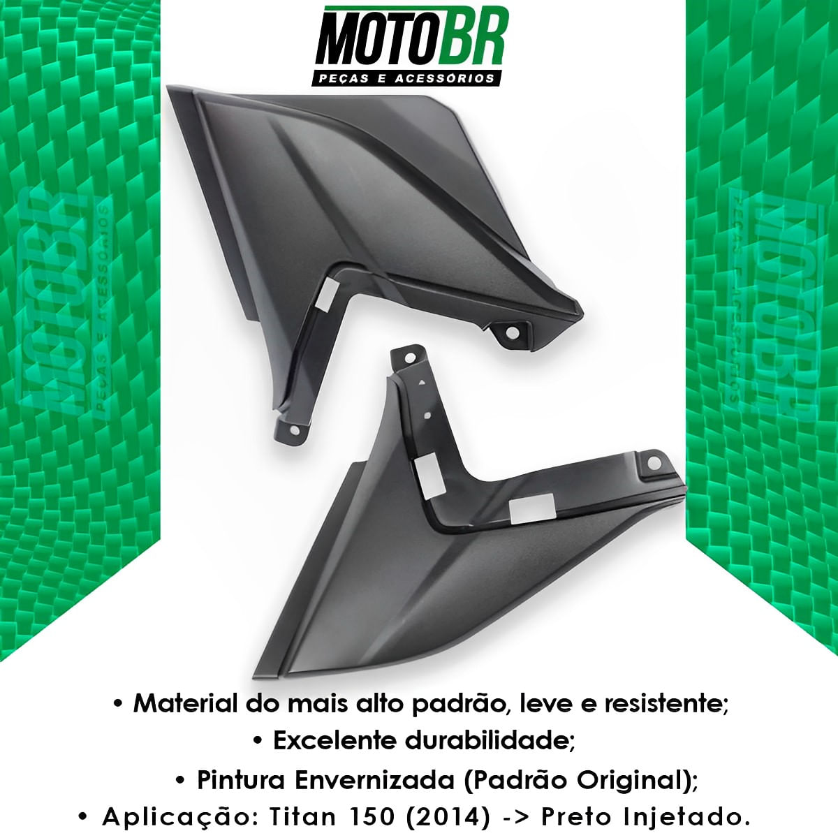 Complemento Tampa Lateral Titan 150 2014 Preto Injetado - MotoBR