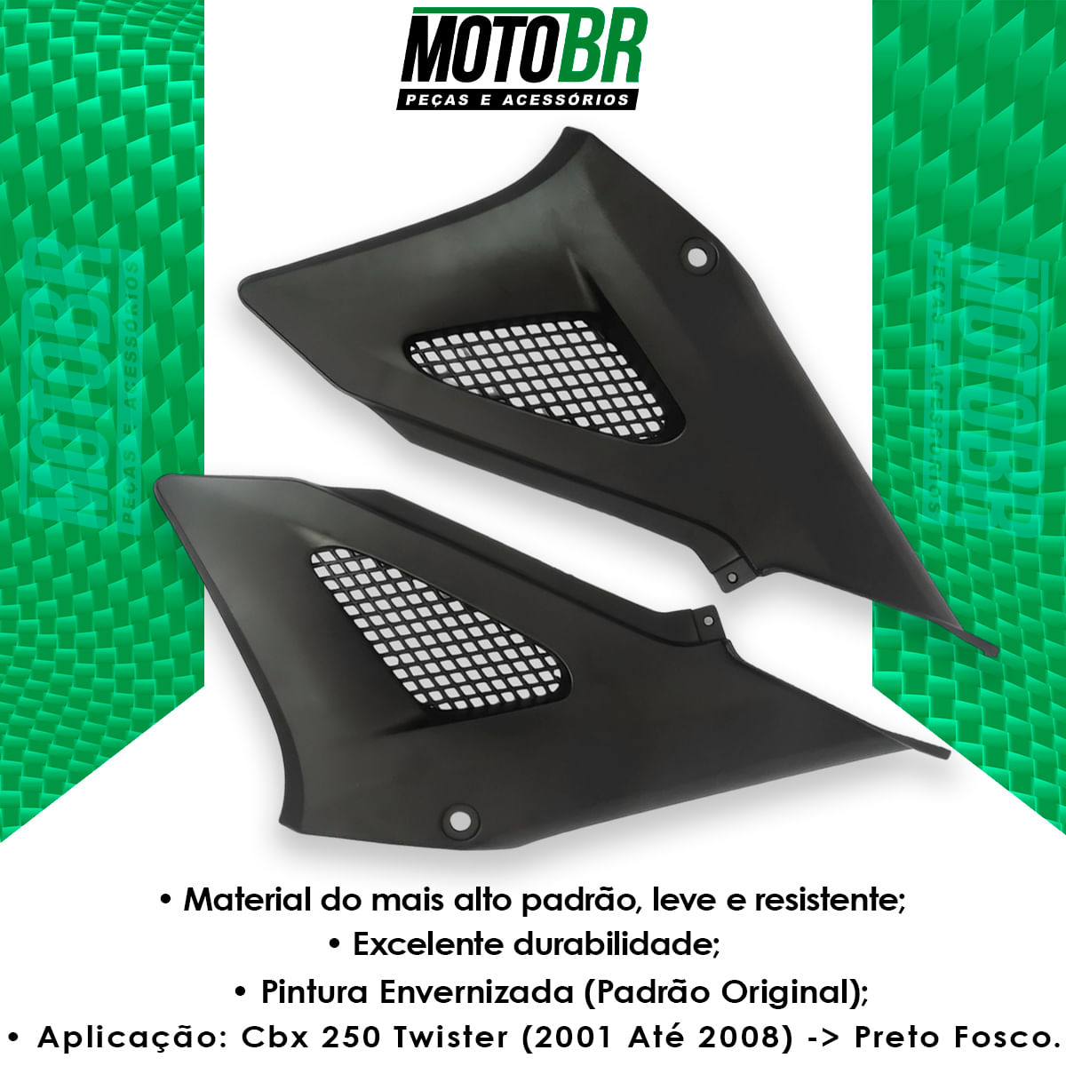 Tampa Lateral Com Grade Cbx 250 Twister 2001 Até 2008 Preto