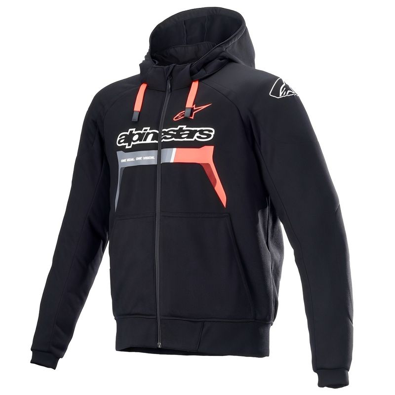 Jaqueta-Alpinestars-Chrome-Ignition-Hoodie-Preto-Vermelho