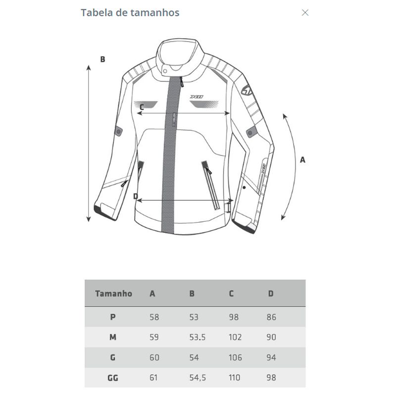 Jaqueta-X11-Veler-Feminina-Preto-Medidas