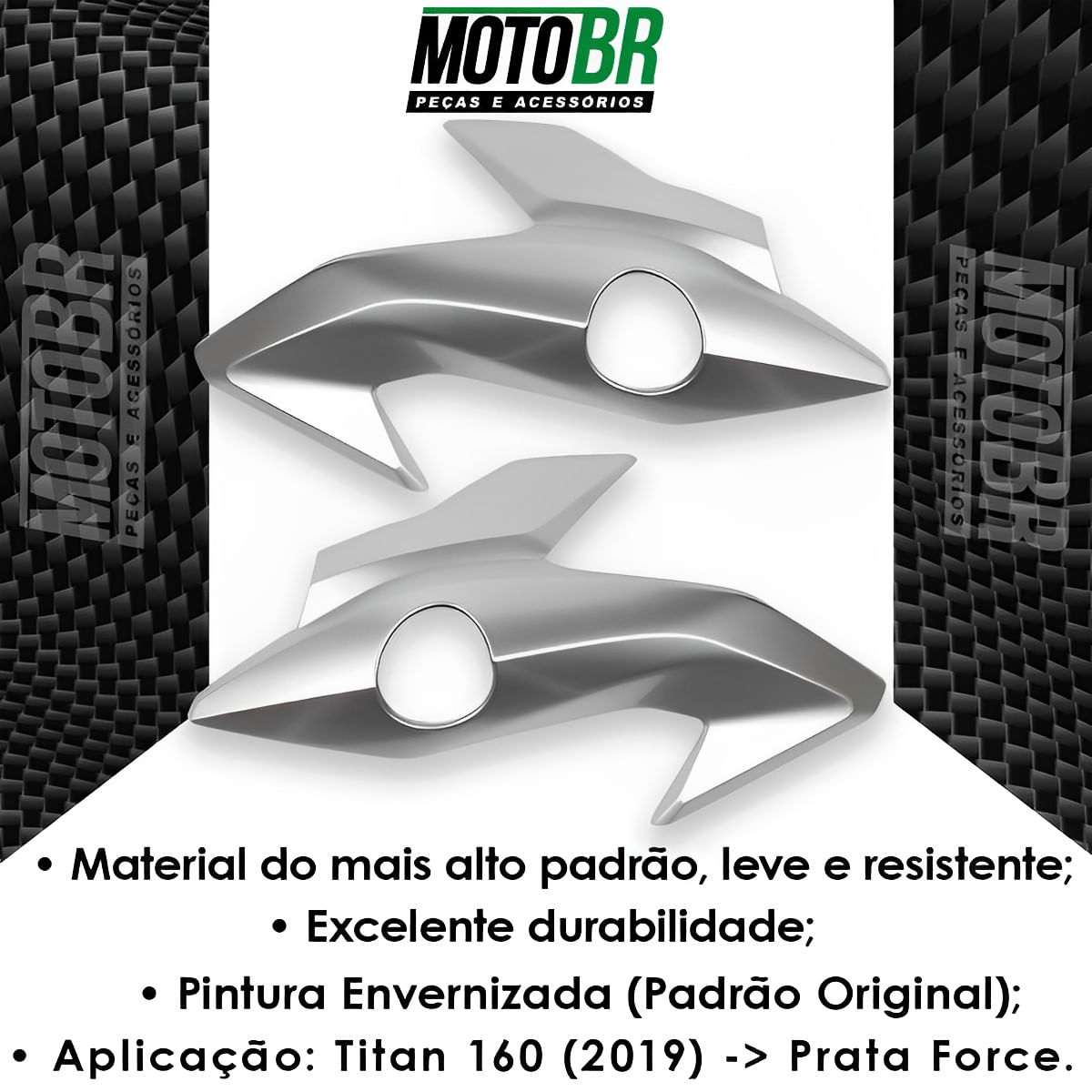 Carenagem Farol Lateral Titan 160 2019 Prata Force Metálico - MotoBR
