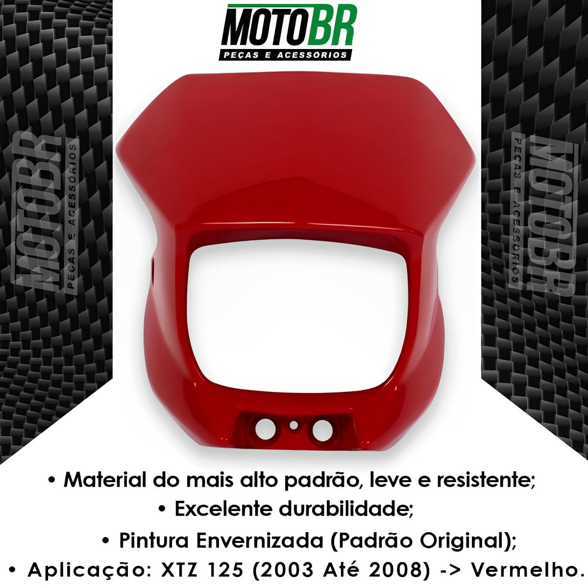 Carenagem Farol Xtz 125 2003 Até 2008 Vermelho - Sportive - MotoBR