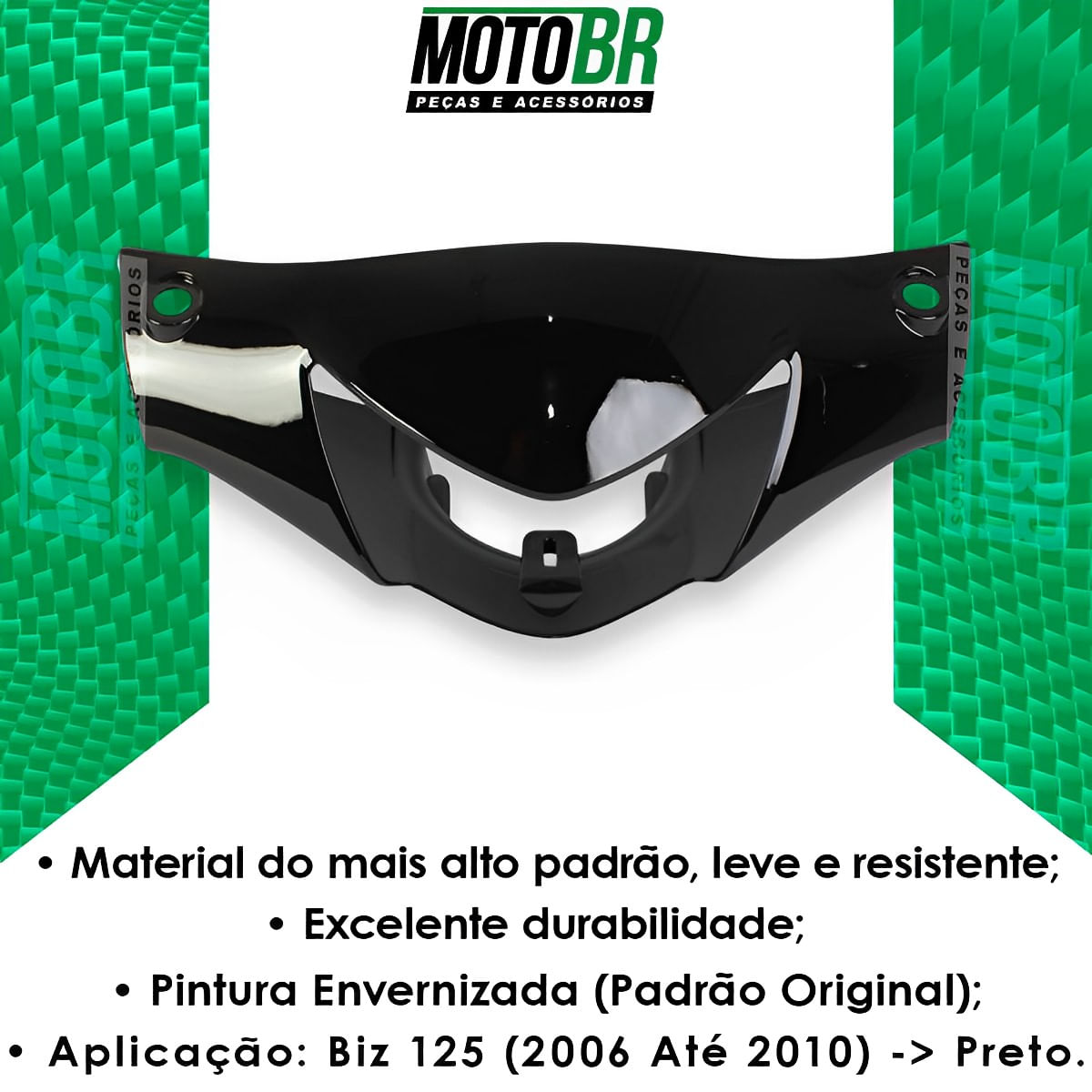 Carenagem Farol Biz 125 2006 Até 2010 Preto - Pro Tork - MotoBR