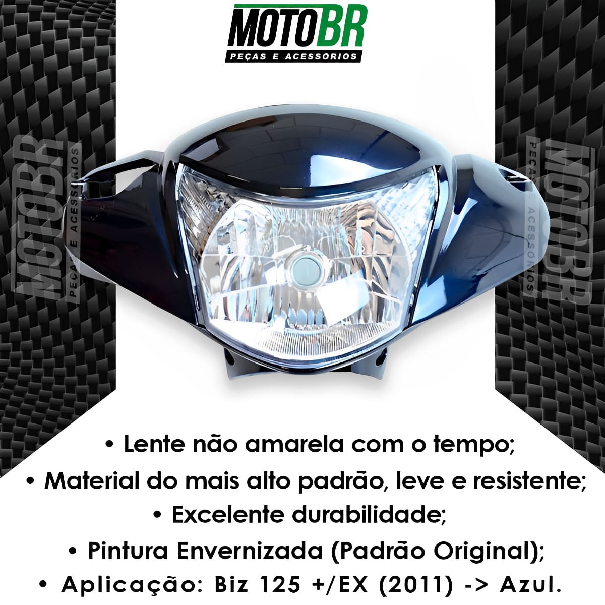 Frente Farol Completo Biz 125 + Ex 2011 Azul - Sportive - MotoBR