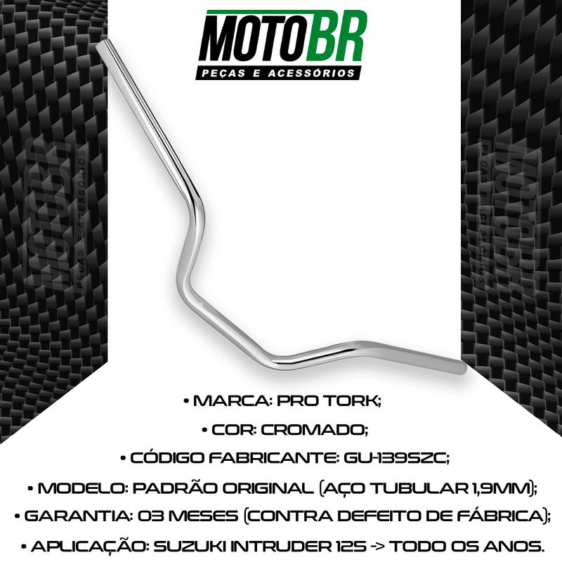 Guidão Suzuki Intruder 125 Com Suporte Para Peso Polimet - Total Buy