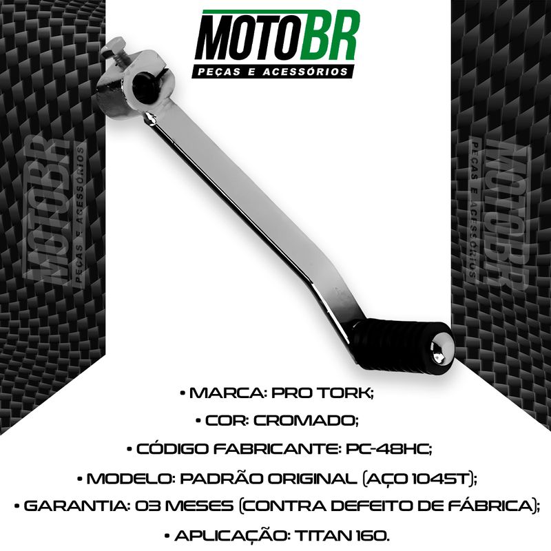Pedal-Cambio-Marcha-Titan-160-2016-Cromado---Pro-Tork-2