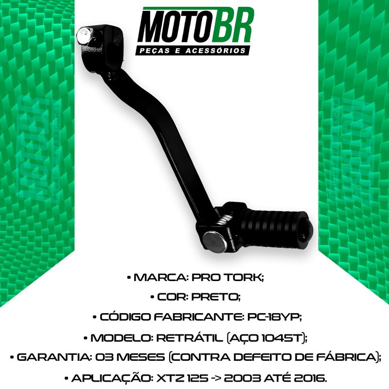 Pedal-Cambio-Retratil-XTZ-125-2003-A-2016-Preto---Pro-Tork-2