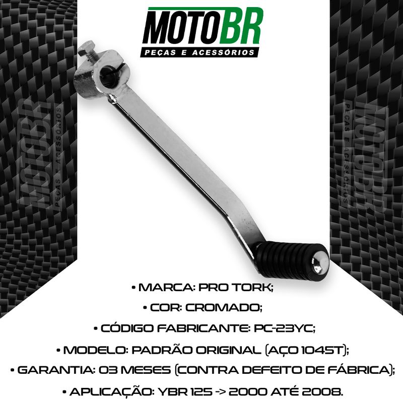 Pedal-Cambio-YBR-125-2000-Ate-2008-Cromado---Pro-Tork-2