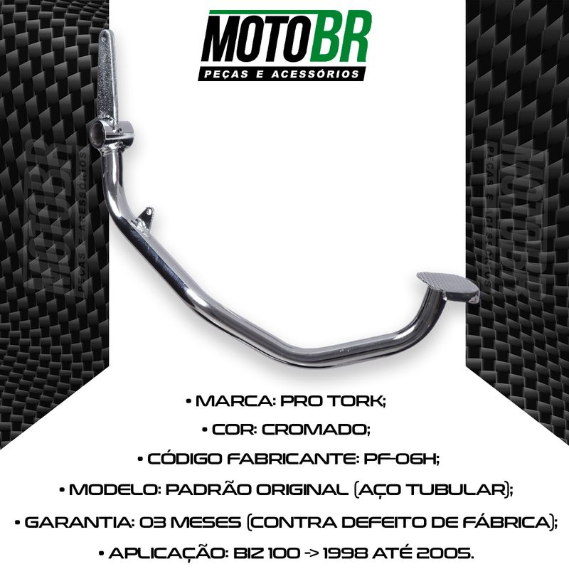 Pedal-Freio-Biz-100-1998-Ate-2005-Cromado---Pro-Tork-2