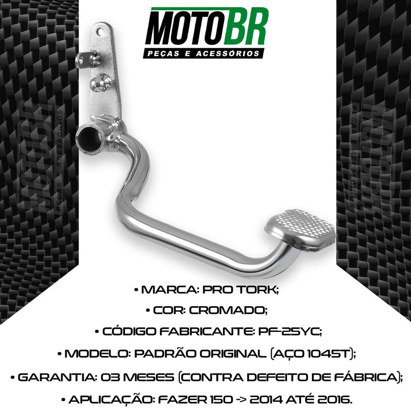 Pedal-Freio-Fazer-150-2014-Ate-2016-Cromado---Pro-Tork-2