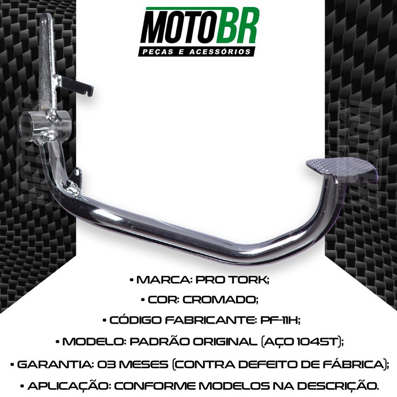 Pedal-Freio-Titan-125-150-Fan-125-150-Cromado---Pro-Tork-2