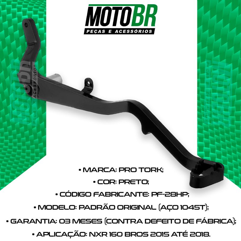 Pedal-Freio-NXR-160-Bros-2015-Ate-2018-Preto---Pro-Tork-2