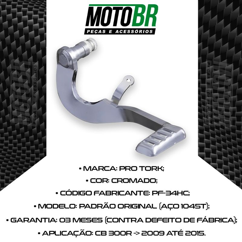 Pedal-Freio-CB-300R-2009-Ate-2015-Cromado---Pro-Tork-2
