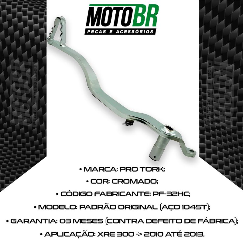 Pedal-Freio-XRE-300-2010-Ate-2013-Cromado---Pro-Tork-2