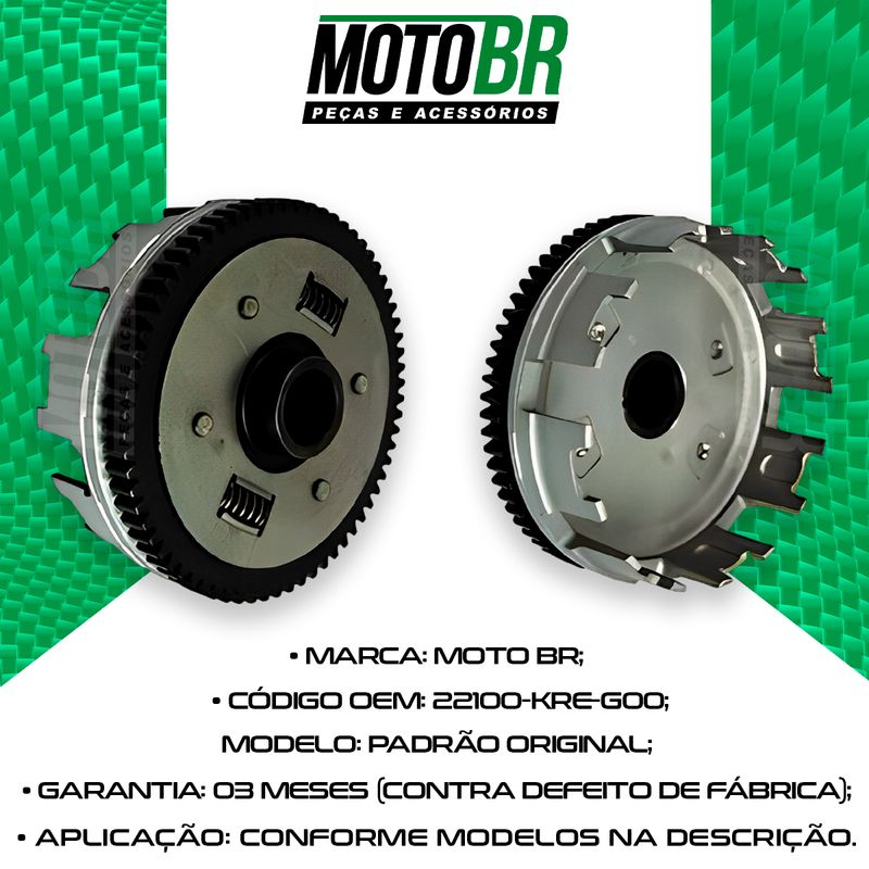 Campana-Embreagem-Titan-160-EX-Nxr-160-Bros-ES-ESD-Fan-160-ESD-Start-160-ESD-Cargo-160-ES-Xre-190A-69-Dentes---MTBR-2