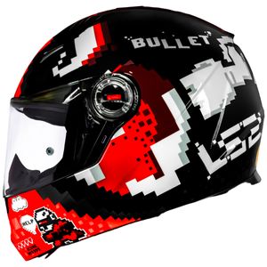 Capacete LS2 FF358 Classic Bullet Preto Vermelho