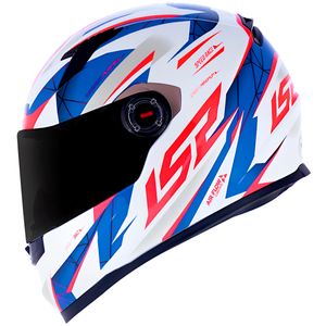 Capacete LS2 FF358 Draze Branco Azul Vermelho