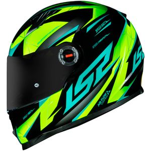 Capacete LS2 FF358 Draze Preto Amarelo Verde