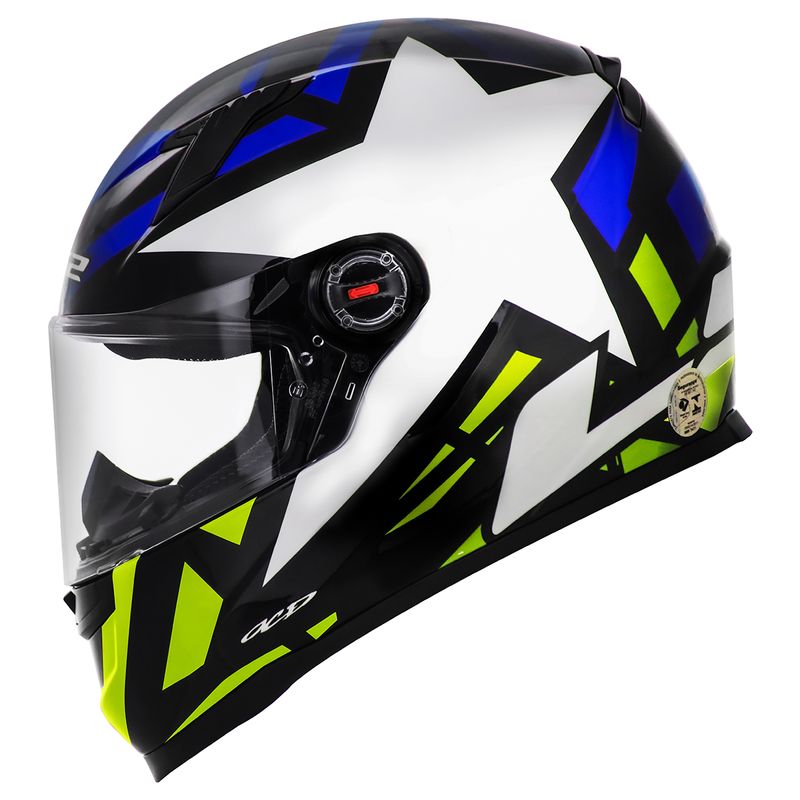 Capacete LS2 FF358 Starwar Azul Amarelo Fluor