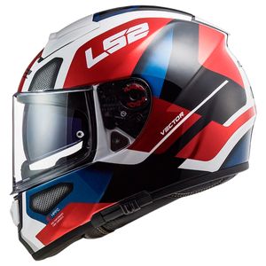 Capacete LS2 FF397 Vector Automat Branco Vermelho