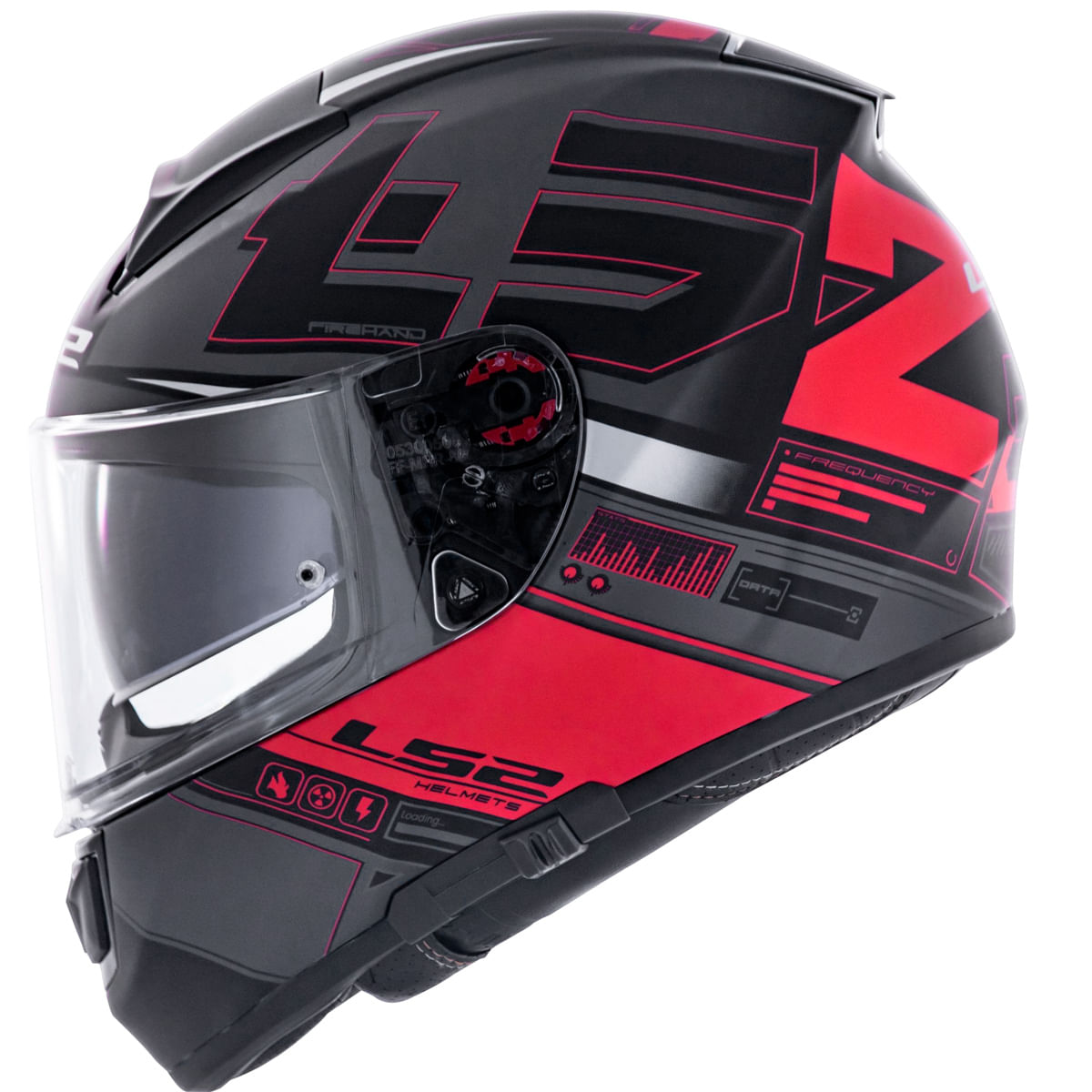 Capacete Original LS2 FF397 Vector Frequency Fosco Preto Vermelho