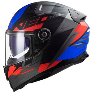 Capacete LS2 FF811 Vector 2 Absolute Fosco Preto Azul Vermelho