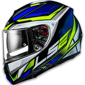 Capacete LS2 FF397 Vector Rider Azul Prata Amarelo