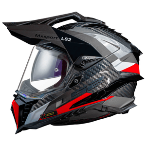 Capacete LS2 MX701 Explorer Frontier Titanium Vermelho