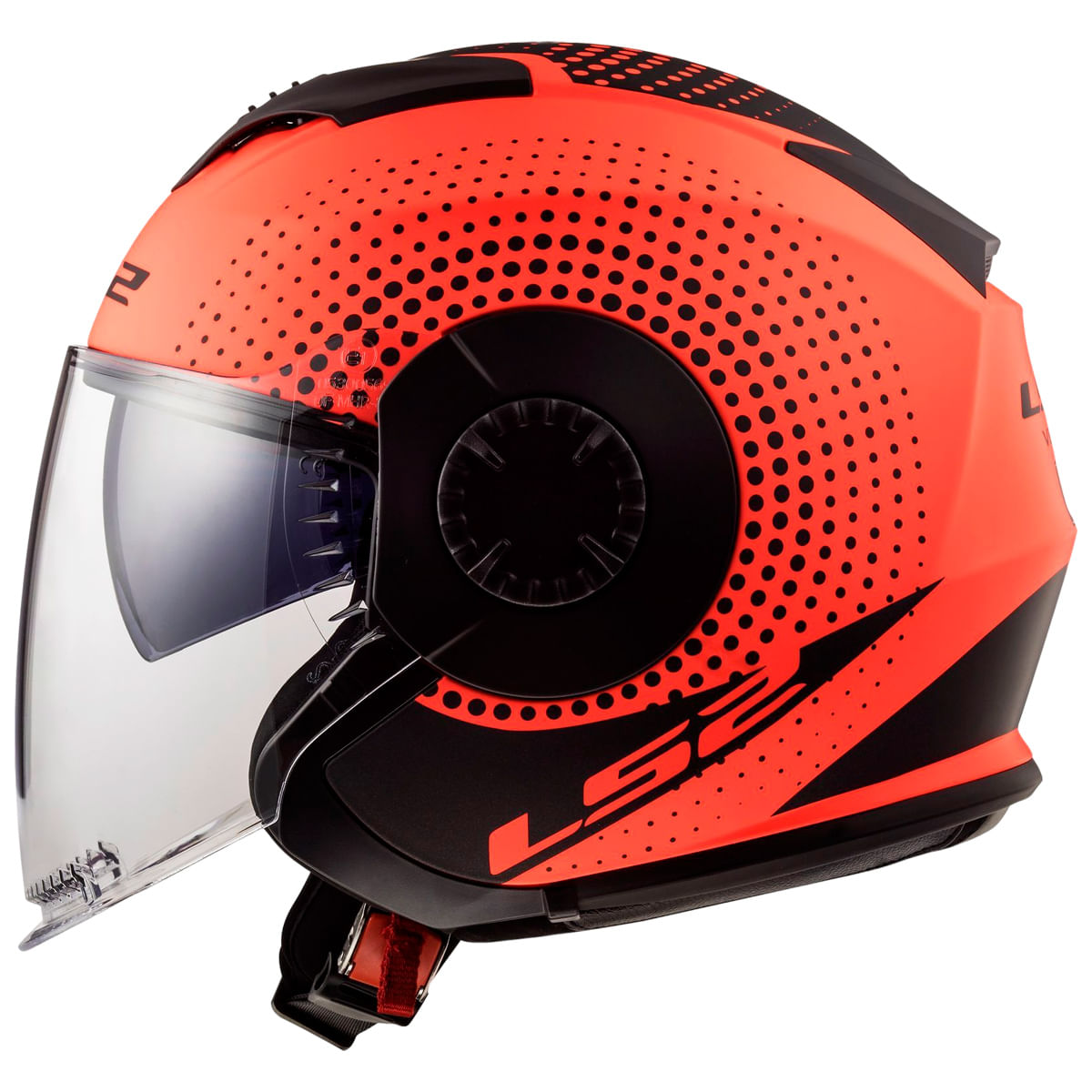 Capacete Original LS2 OF570 Verso Spin Fosco Laranja Fluor Preto
