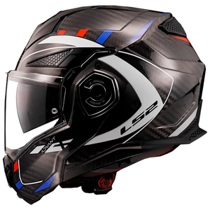 Capacete LS2 FF901 Advant X Carbon Future Branco Azul Vermelho