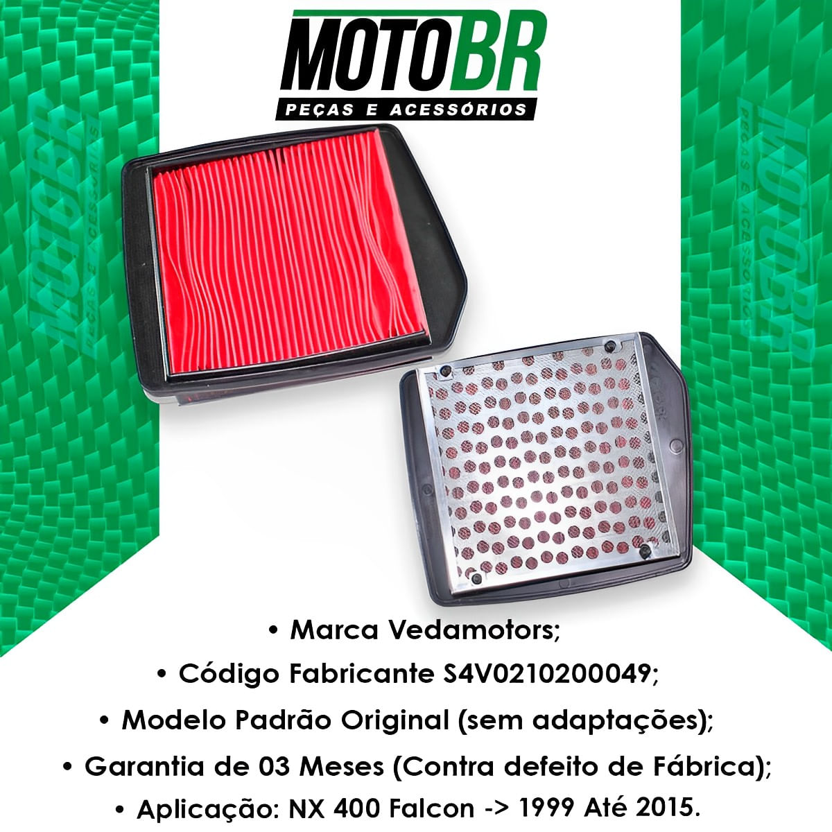 Filtro Ar Nx 400 Falcon 1999 Até 2015 - Vedamotors - MotoBR