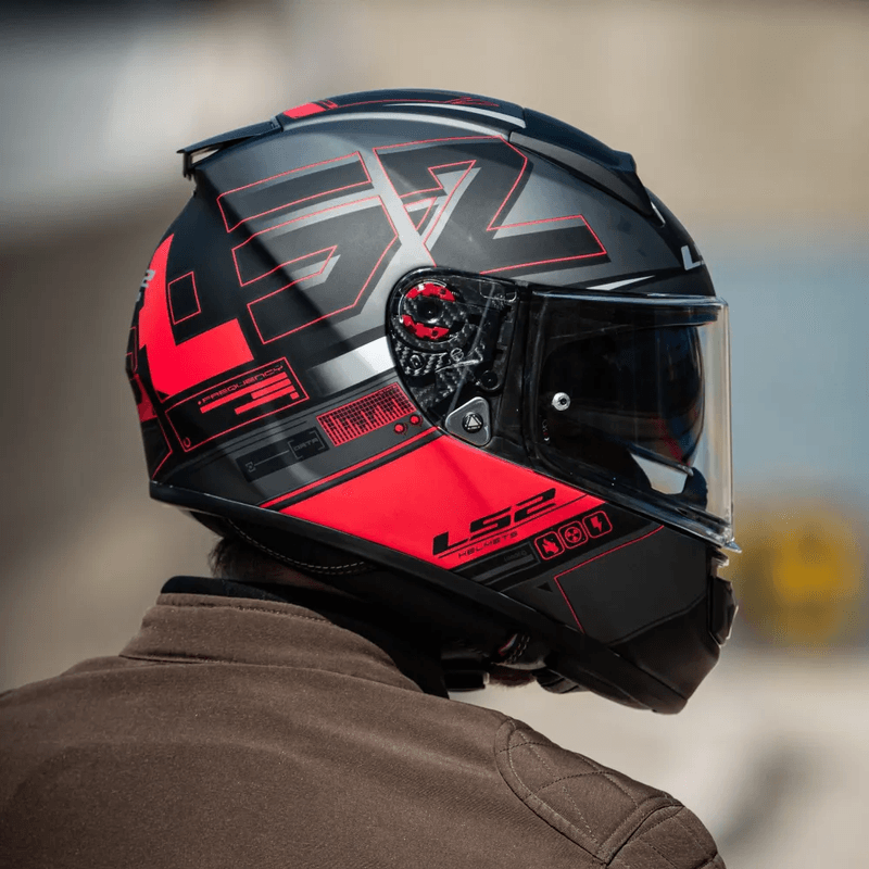 Capacete Ls2 Ff397 Vector Frequency Fosco Preto Vermelho