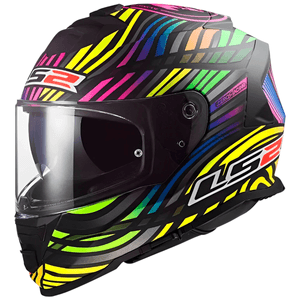 Capacete LS2 FF800 Storm Power Rainbow Preto Fosco