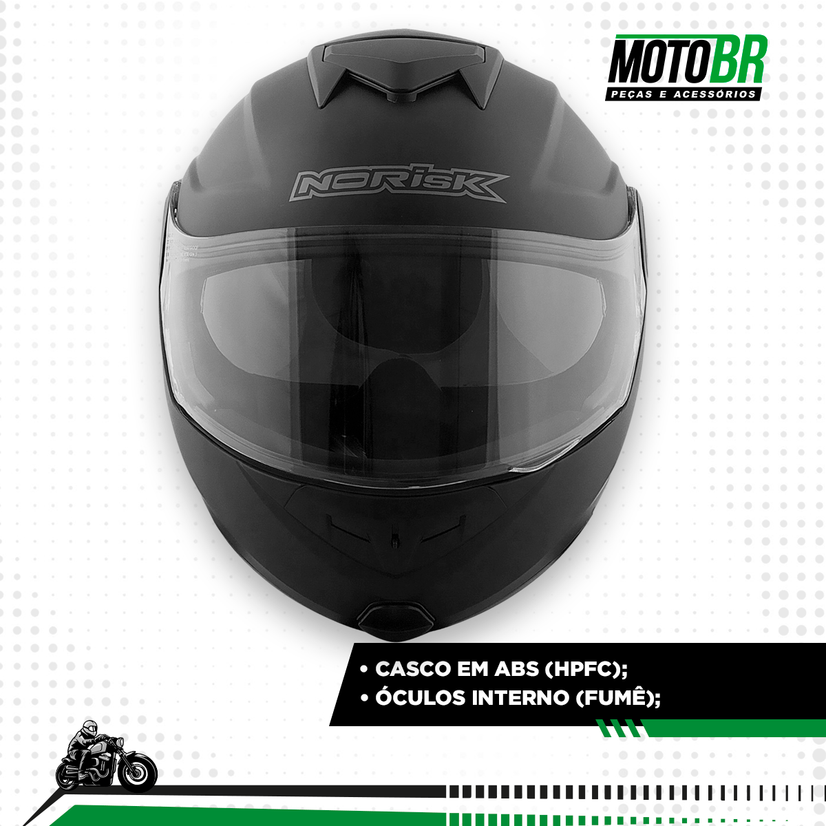 Capacete Original Norisk FF345 Preto Fosco - MotoBR