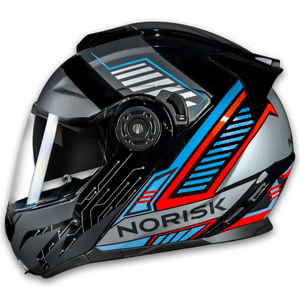 Capacete Norisk FF345 Route Charge Preto Titanium Azul