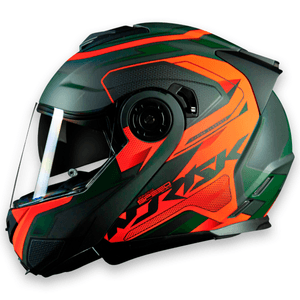 Capacete Norisk Route FF345 Speedmax Verde Laranja Fosco