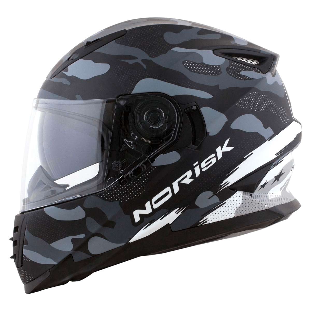 Capacete Original Norisk FF302 Soul Destroyer Fosco Preto Branco