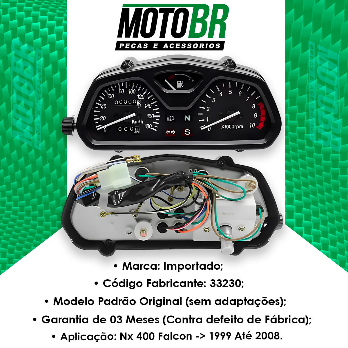 Painel Completo Nx 400 Falcon 1999 Até 2008 - MTBR - MotoBR