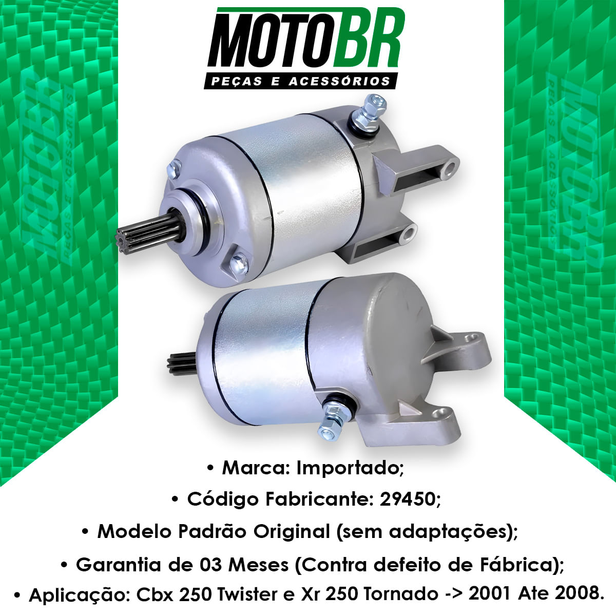 Motor Partida Cbx 250 Twister Xr 250 Tornado - MTBR - MotoBR