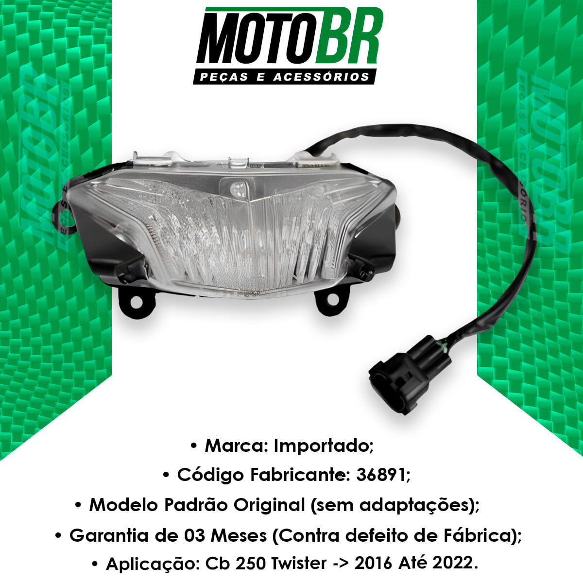 Lanterna Completa Cb 250 Twister 2016 Até 2022 - MTBR - MotoBR