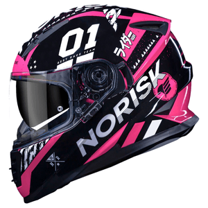 Capacete Norisk FF302 Soul Tokyo Preto Rosa