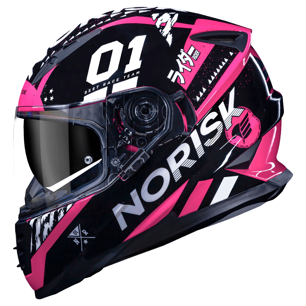 Capacete Original Norisk FF302 Soul Tokyo Preto Rosa