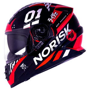 Capacete Norisk FF302 Soul Tokyo Preto Vermelho Branco