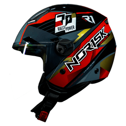 Capacete Original Norisk Orion R1 Preto Vermelho Ouro