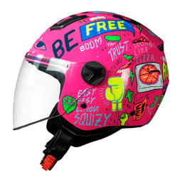 Capacete Original Norisk Orion Free Rosa Verde