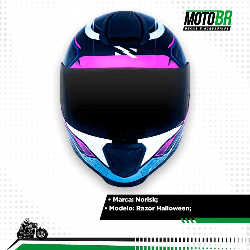 Capacete Norisk Razor Speedmax Preto Rosa - MotoBR