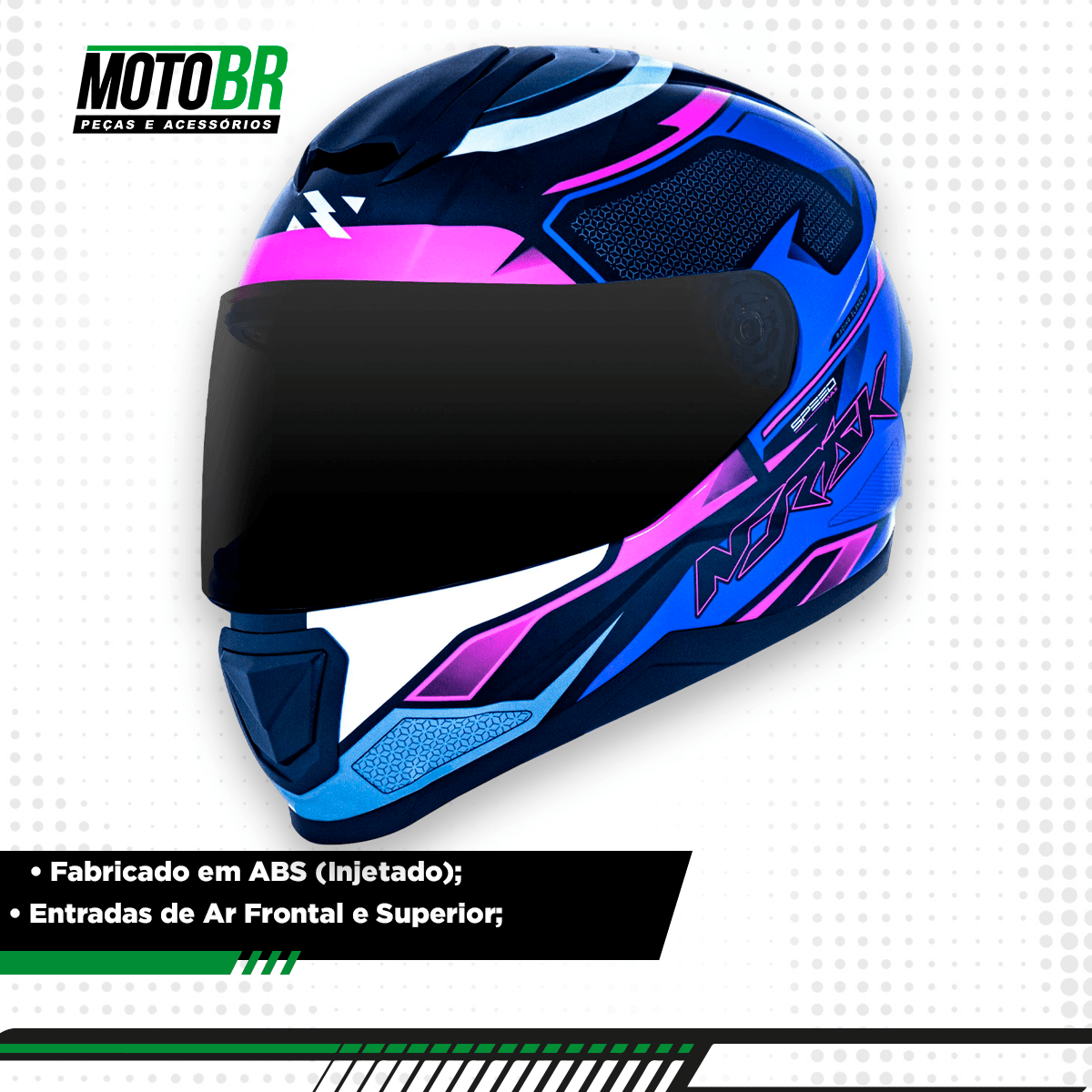 Capacete Norisk Razor Speedmax Preto Roxo