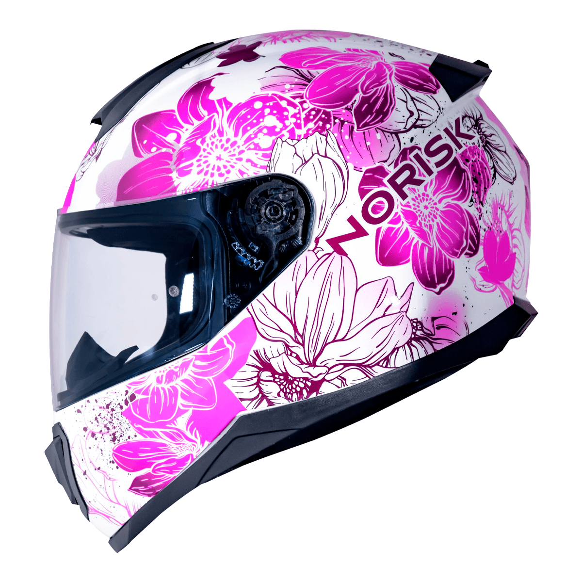 Capacete Original Norisk Razor Bloom Branco Rosa