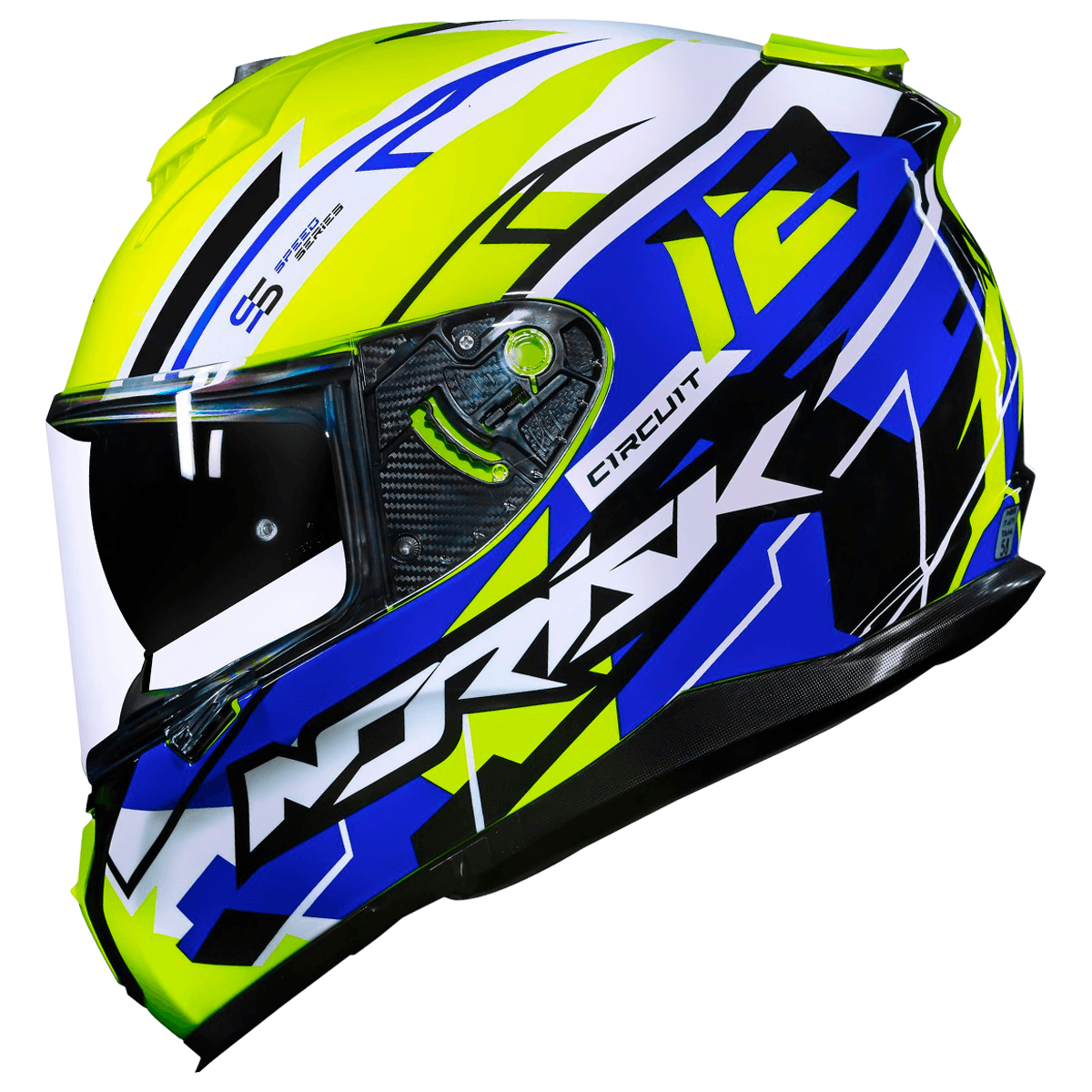 Capacete Original Norisk Strada Circuit Amarelo Azul Preto
