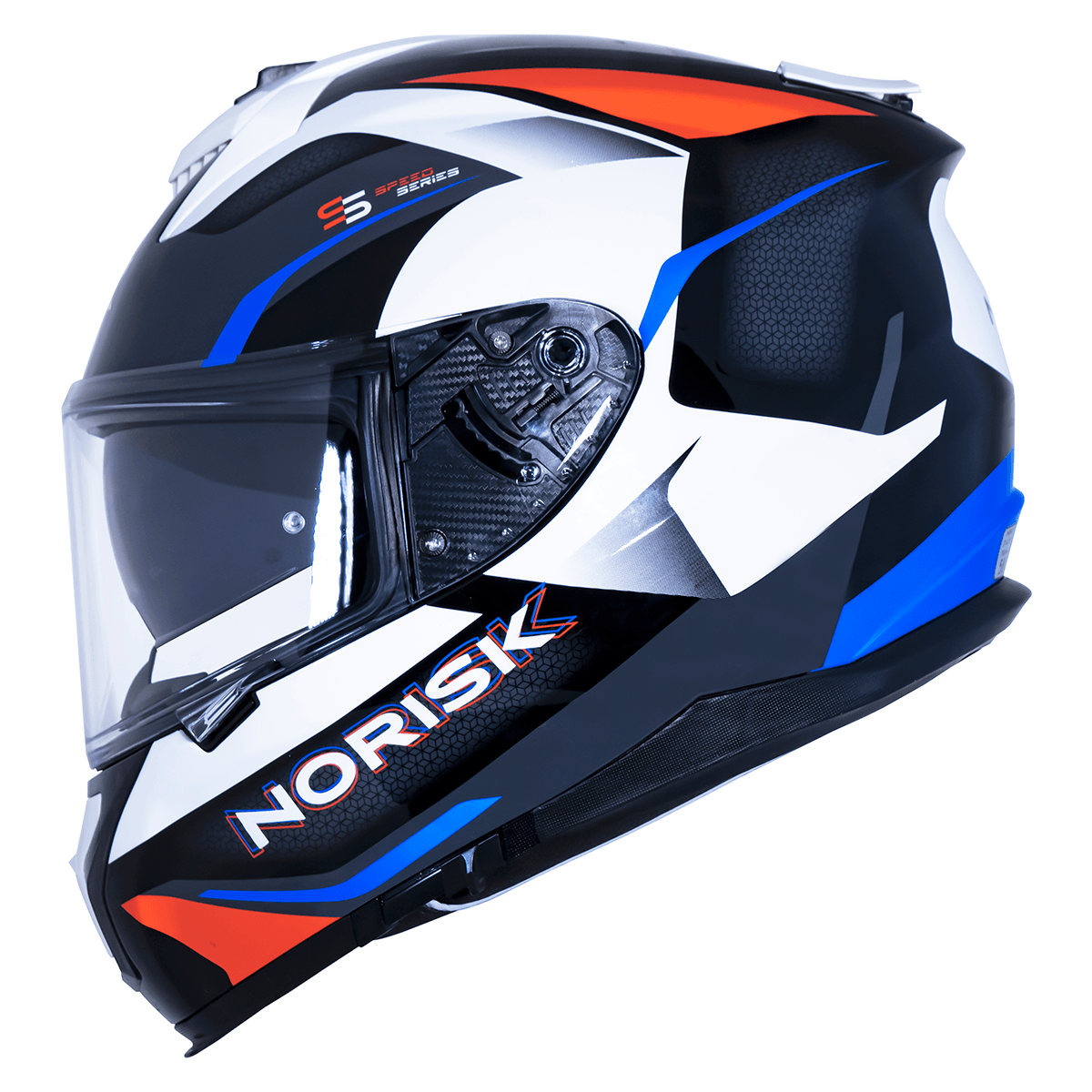 Capacete Original Norisk Strada Drive Branco Azul Vermelho
